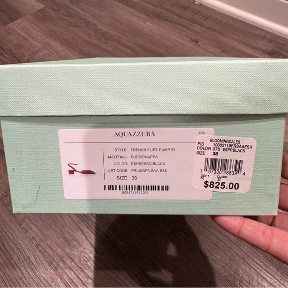 Aquazzura French Flirt Pump 35mm Espresso Suede Black Leather Cap Toe - Picture 16 of 16
